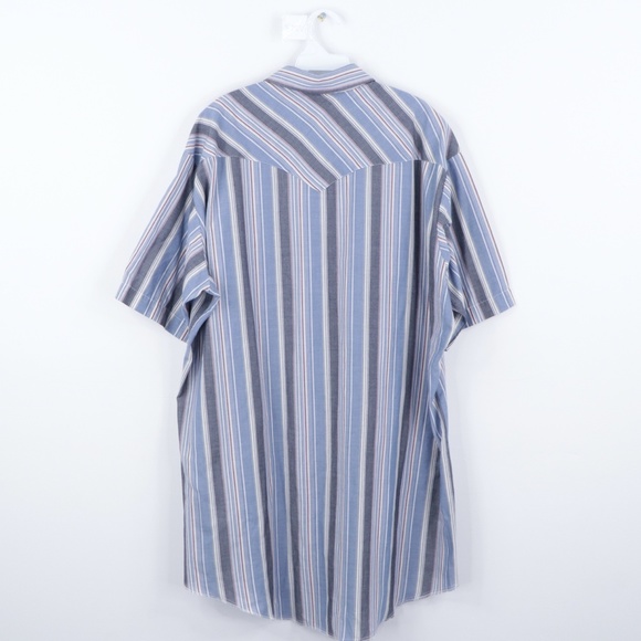 80s Mens XL Double Pocket Pearl Snap Western Shirt - Picture 5 of 14